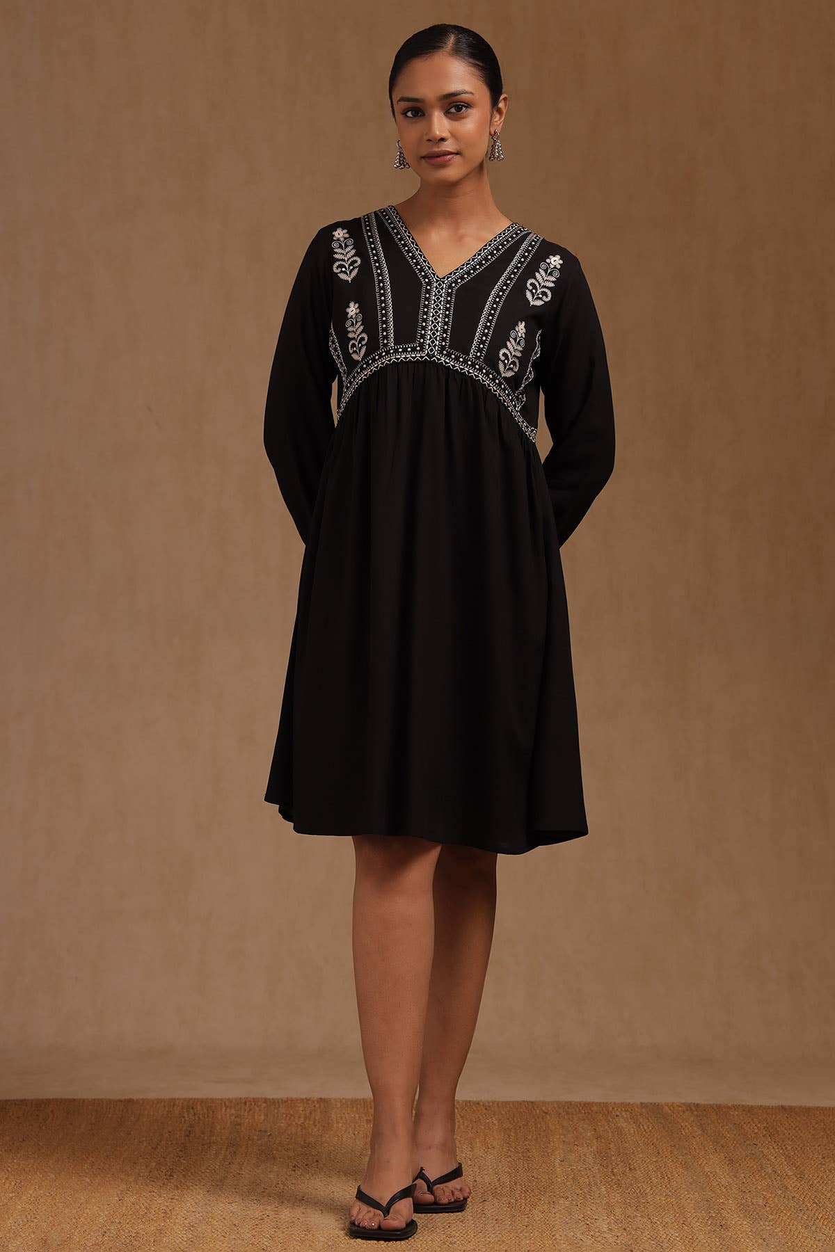 Shadow Bloom Embroidered Dress