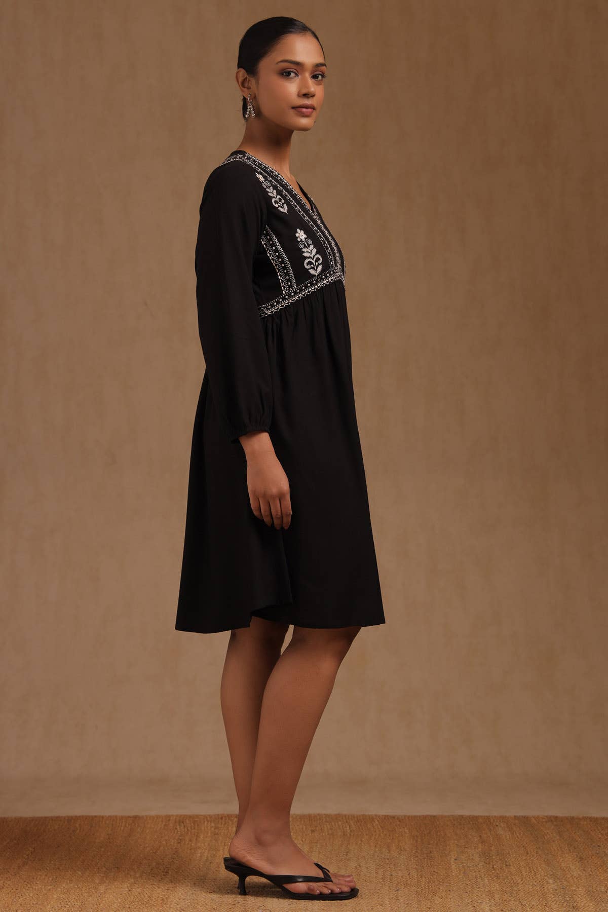 Shadow Bloom Embroidered Dress