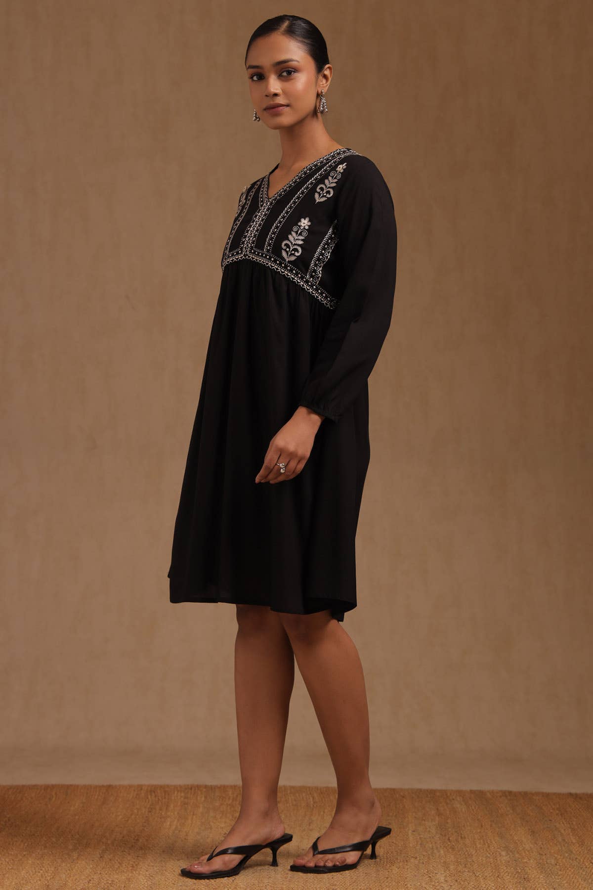 Shadow Bloom Embroidered Dress