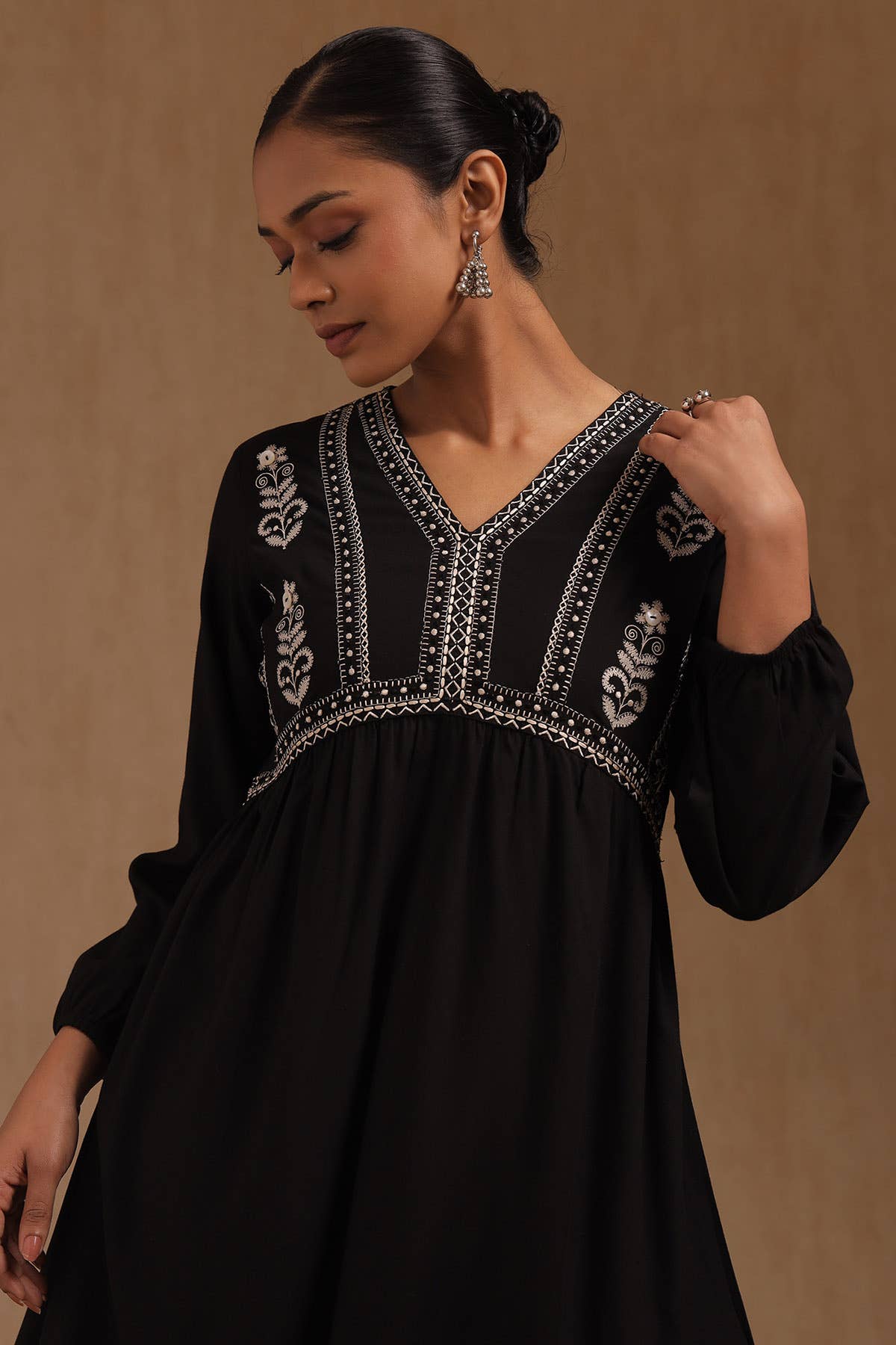 Shadow Bloom Embroidered Dress