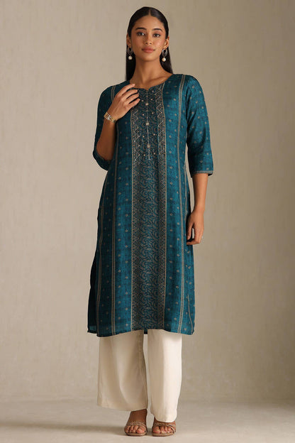Blue Aura Embellished Kurta
