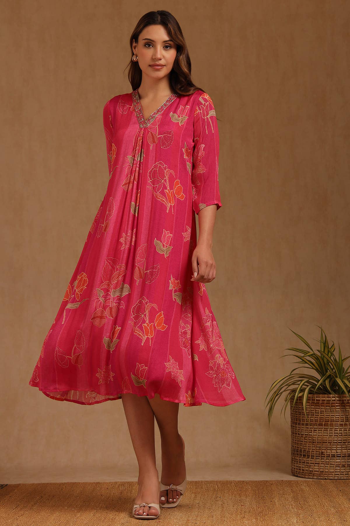 Berry Bloom Embellished Dress