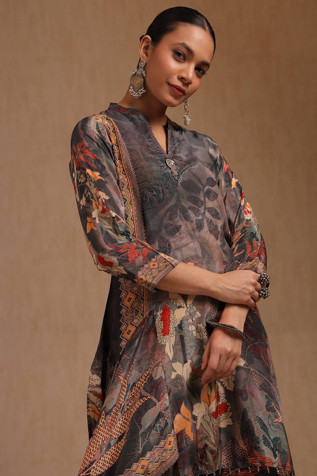 Mist Flora Crepe Ensemble