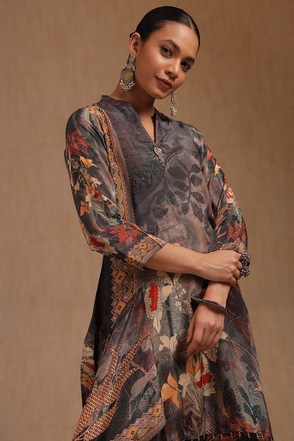 Mist Flora Crepe Ensemble