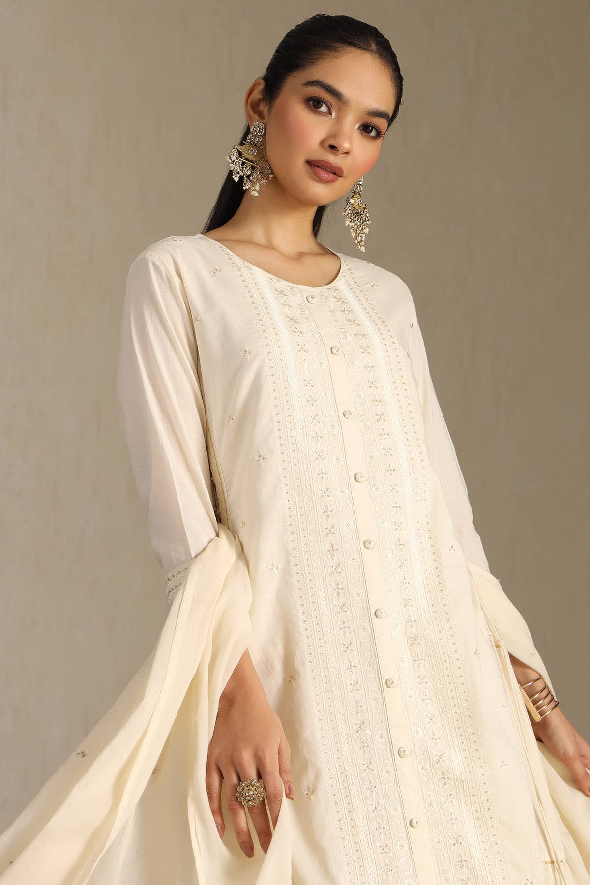 Ivory Grace Embroidered Dress