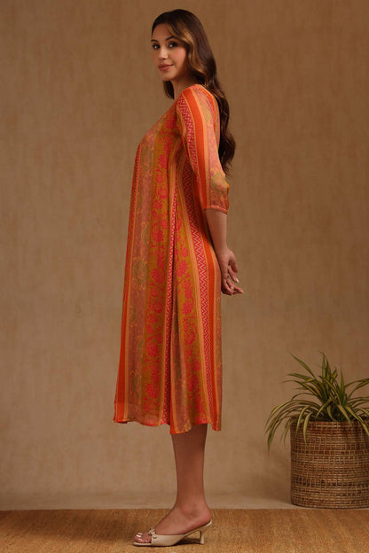 Amber Glow Embellished Dress