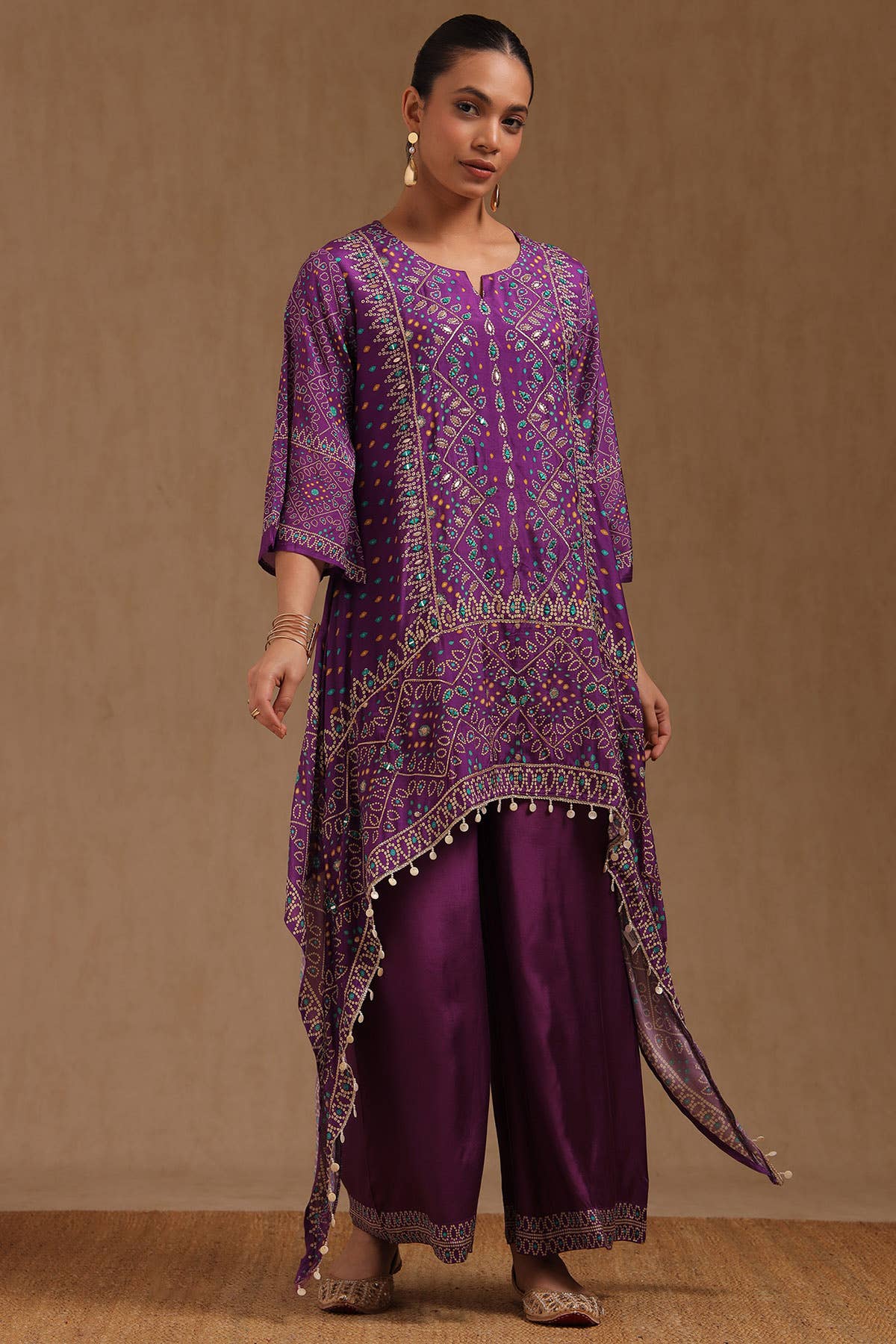 Meher Purple Muslin Mirror Set
