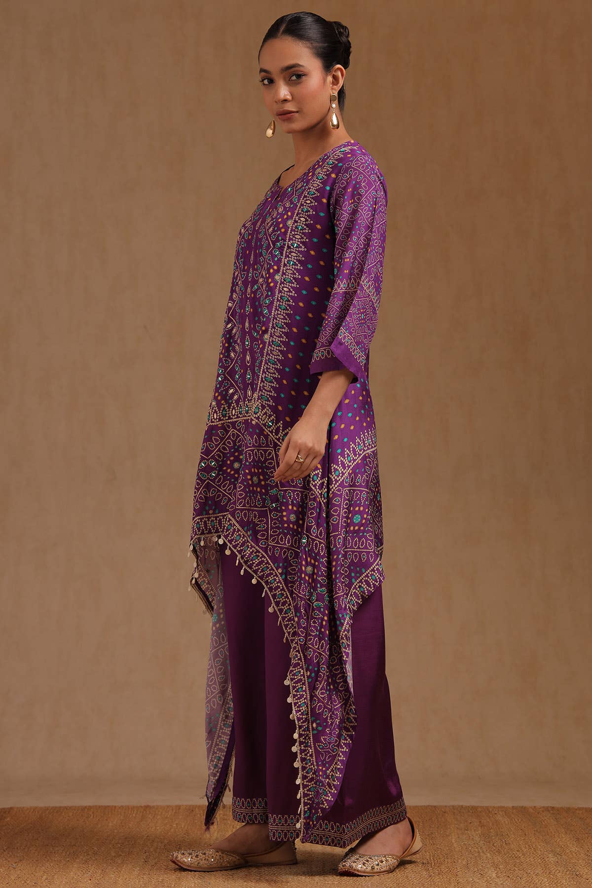 Meher Purple Muslin Mirror Set