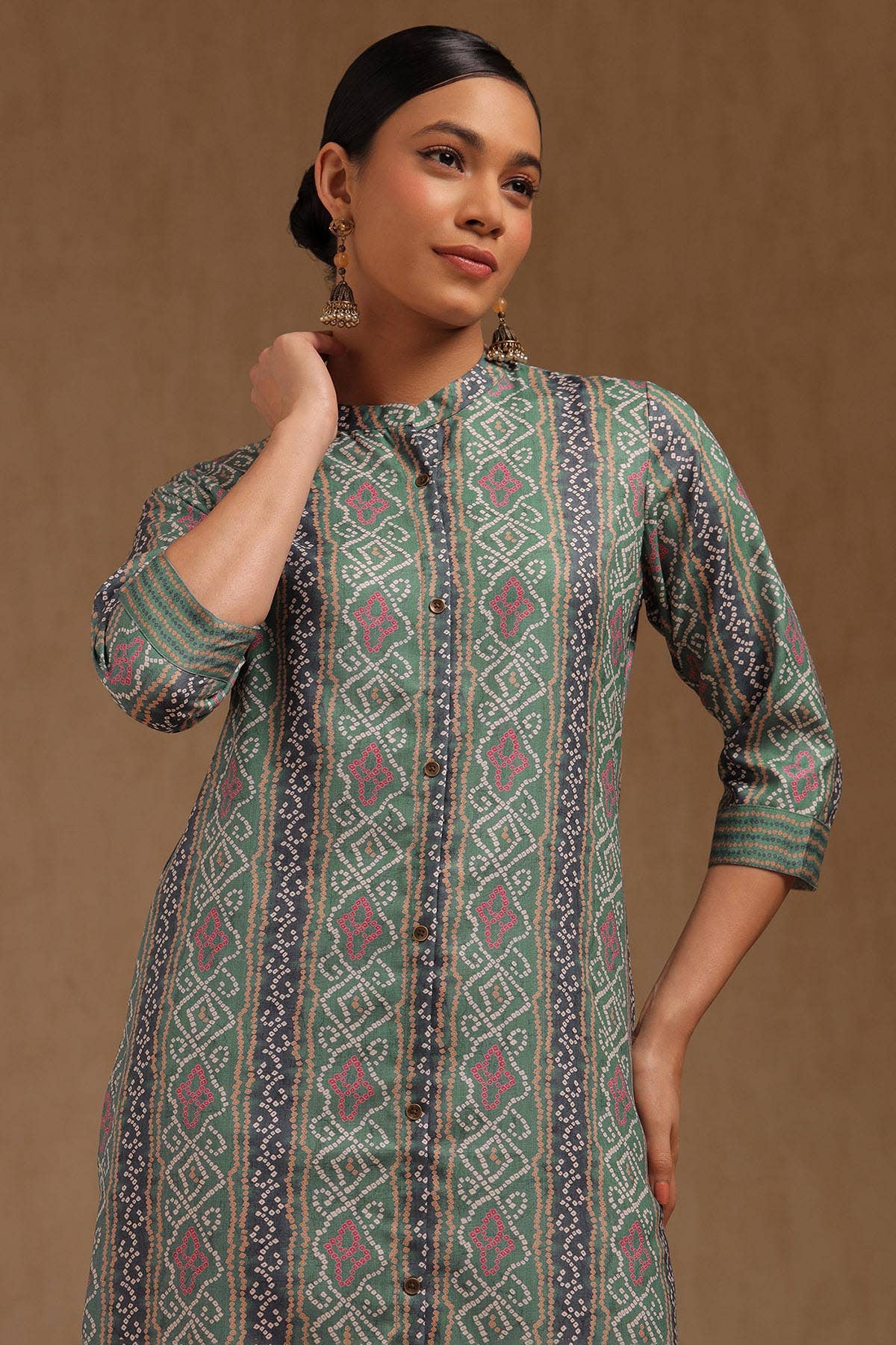 Verdant Bandhani Kurta